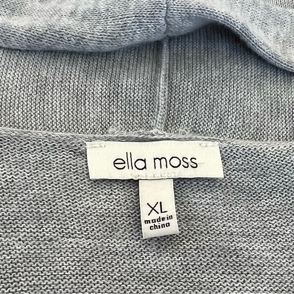 Ella Miss Heather Gray Long Open Front Cardigan Sweater - Picture 11 of 13